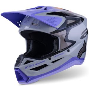 Bērnu motokrosa ķivere Alpinestars S-M3 edition JETT LAWRENCE pelēki violeti melna