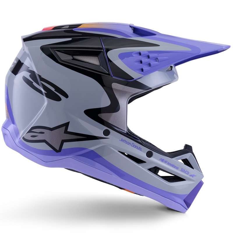 Bērnu motokrosa ķivere Alpinestars S-M3 edition JETT LAWRENCE pelēki violeti melna
