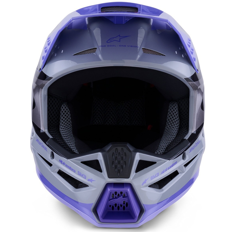 Bērnu motokrosa ķivere Alpinestars S-M3 edition JETT LAWRENCE pelēki violeti melna