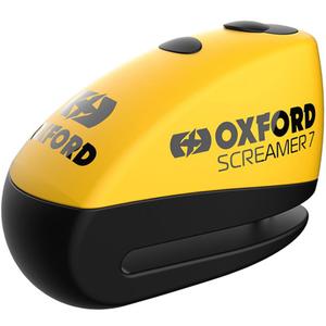Oxford Screamer 7 disku bremžu slēdzene ar integrētu signalizāciju dzelteni melnā krāsā