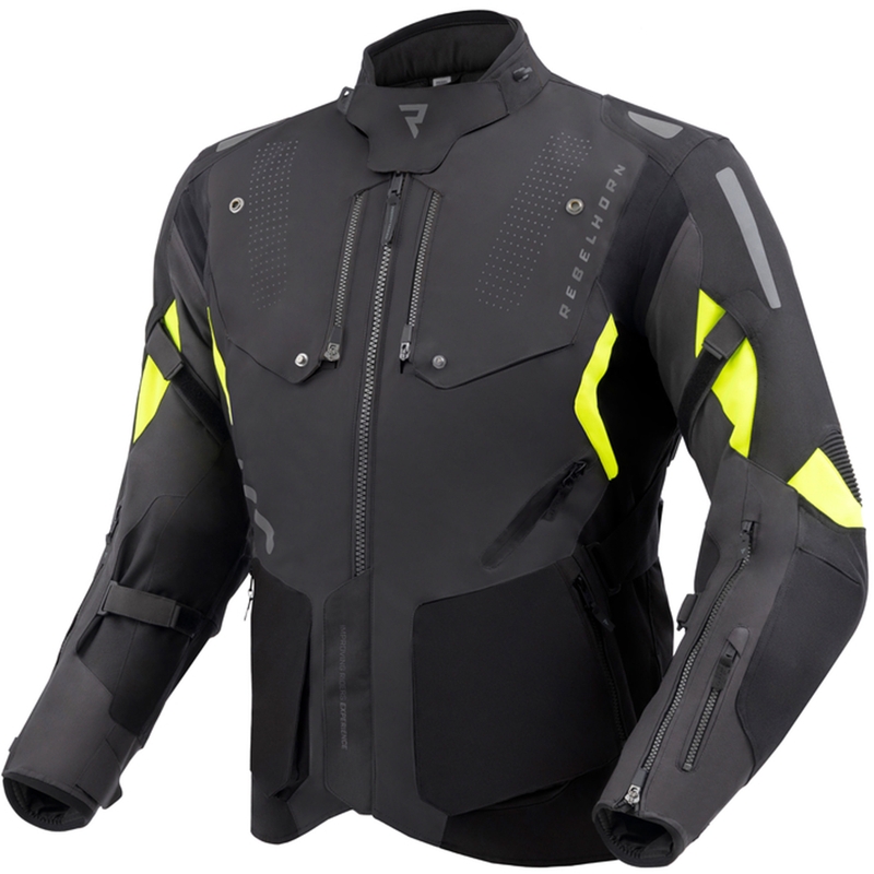 Motocikla jaka Rebelhorn Hiker IV black-anthracite-fluo yellow