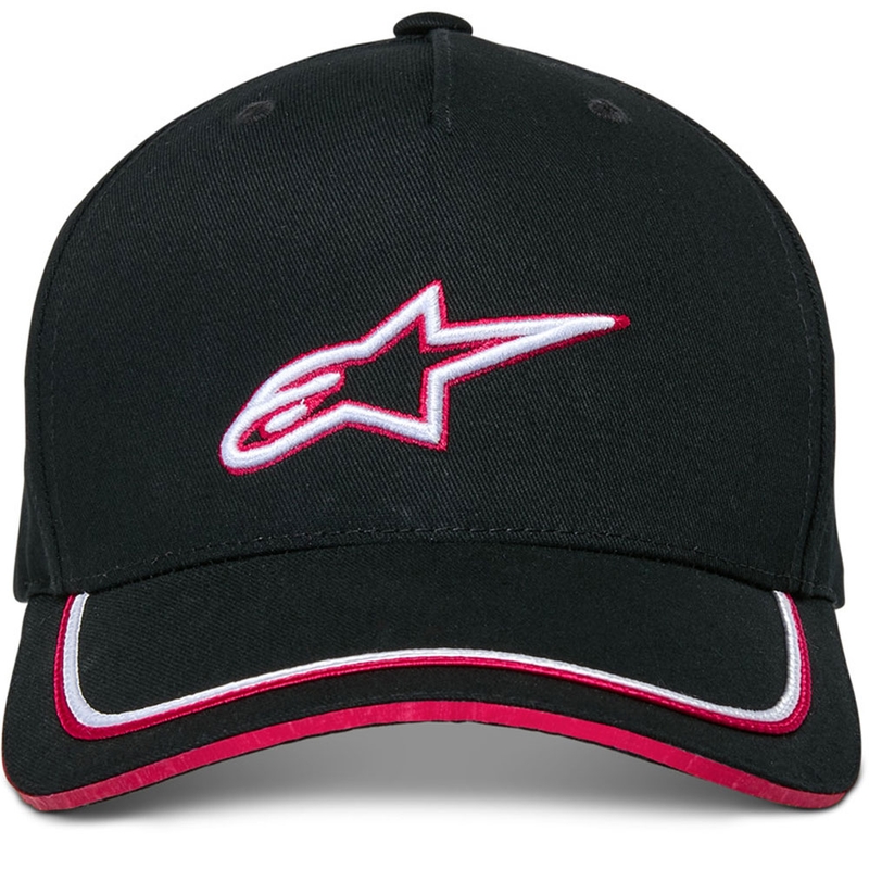 Alpinestars Ascencion Snapback cepure melnā un sarkanā krāsā