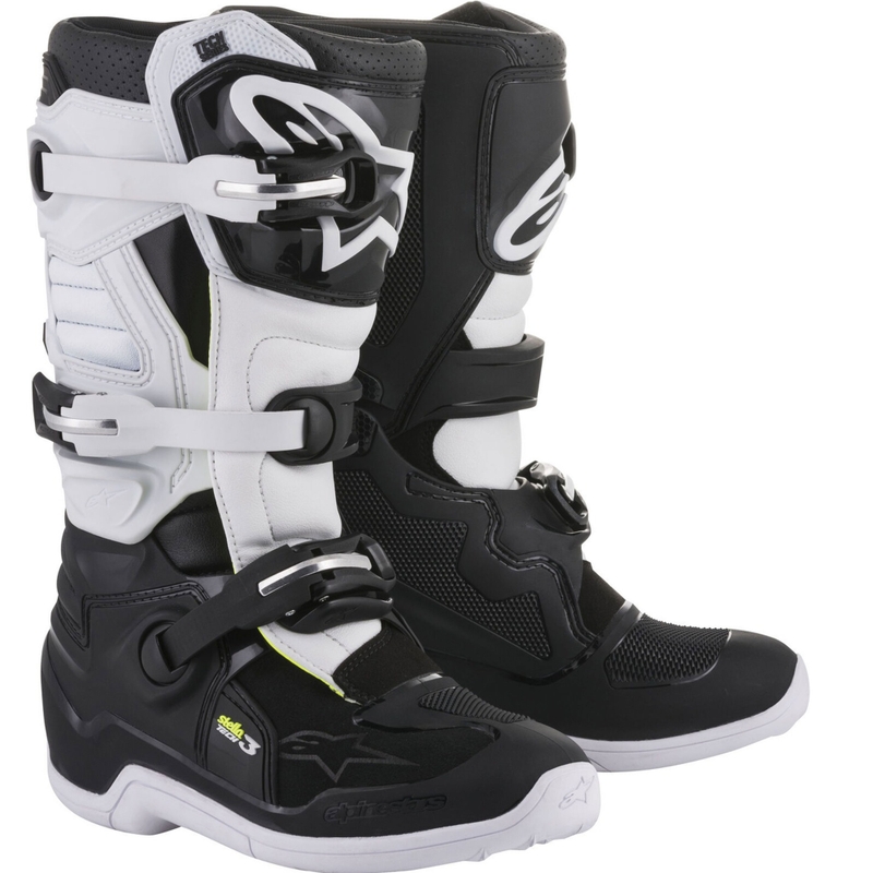 Alpinestars Stella Tech 3 sieviešu motokrosa zābaki melnā un baltā krāsā