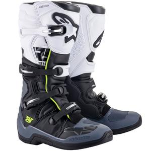 Alpinestars TECH 5 melni-pelēki-balti-fluo dzelteni motocikla zābaki