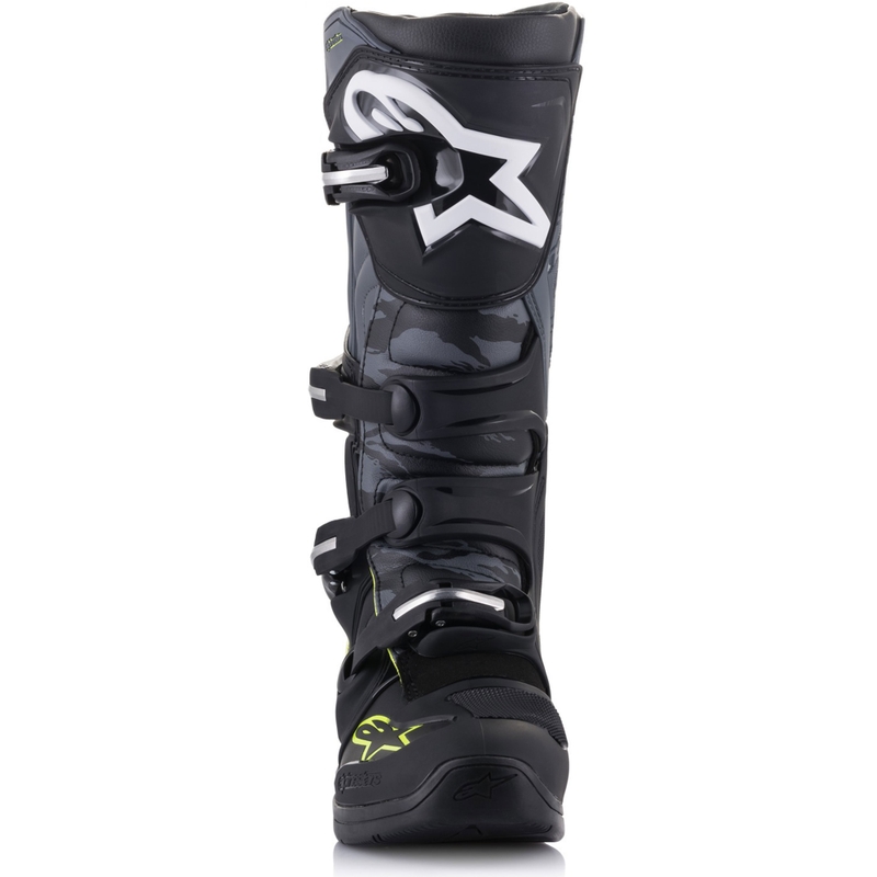 Alpinestars TECH 5 melni-pelēki-fluo dzelteni motocikla zābaki