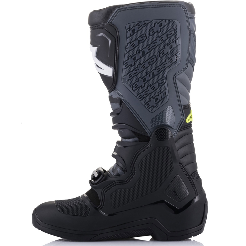 Alpinestars TECH 5 melni-pelēki-fluo dzelteni motocikla zābaki