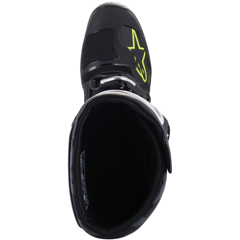 Alpinestars TECH 5 melni-pelēki-fluo dzelteni motocikla zābaki