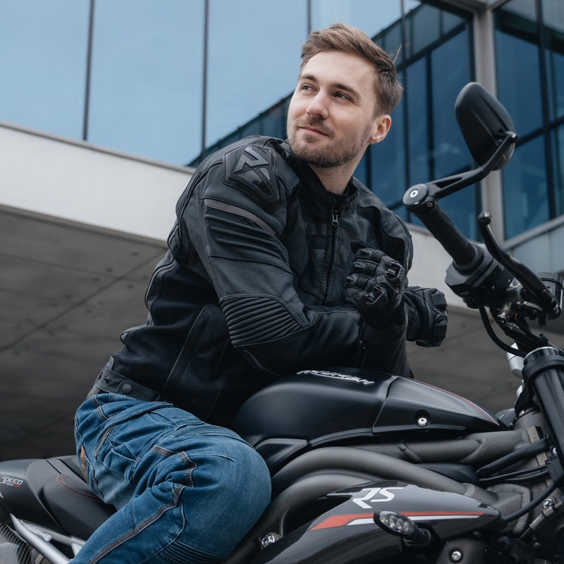 Rebelhorn Vandal Black Ādas motocikla jaka
