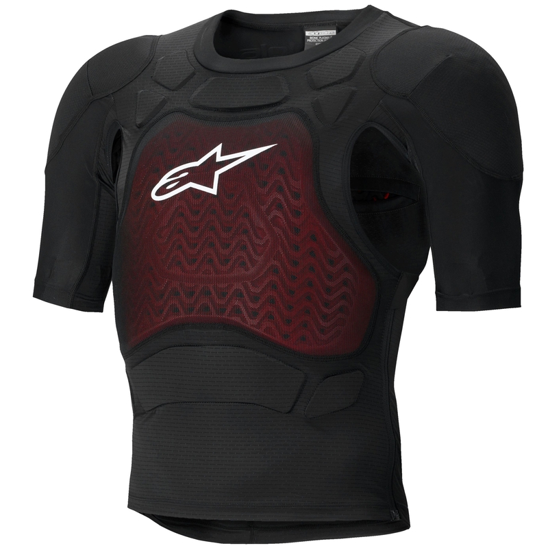 Alpinestars Bionic Plasma LT ķermeņa aizsargi ar īsām piedurknēm melnā, sarkanā un baltā krāsā