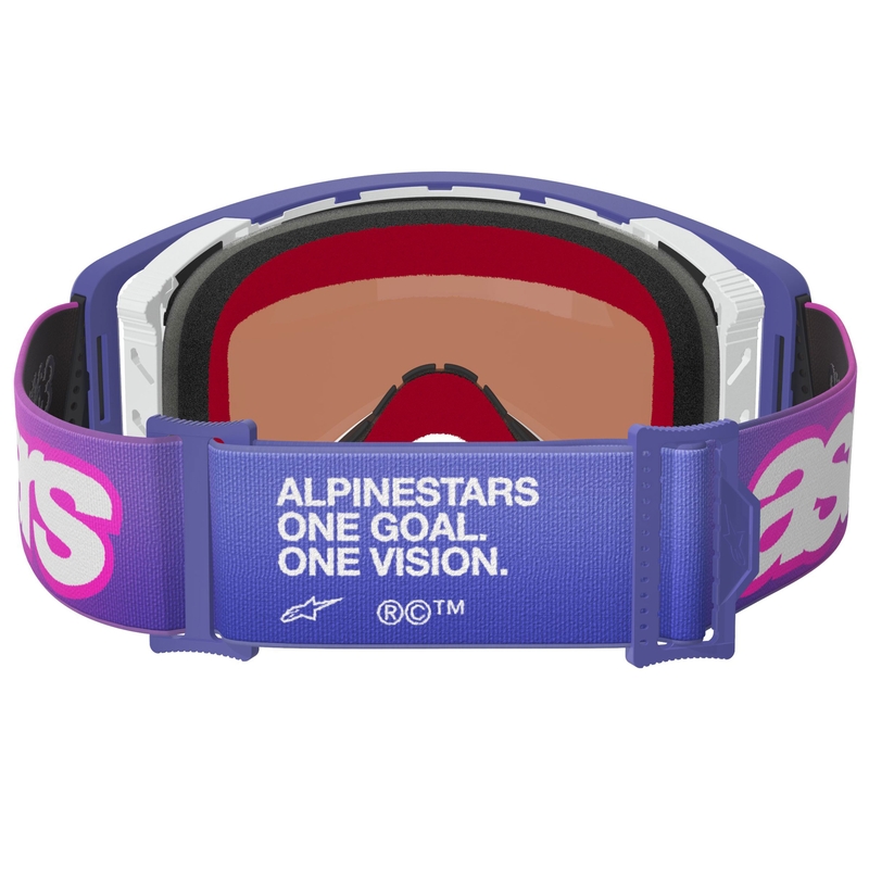 Alpinestars Supertech Vision Vista motokrosa brilles violeti rozā ar spoguļstikla zilu lēcu
