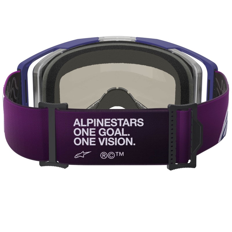 Alpinestars Vision 8 Corp motokrosa brilles violeti melnas ar sudraba spoguļstikla lēcām