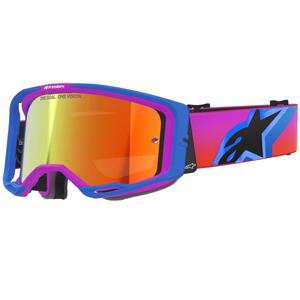 Alpinestars Vision 8 Corp motokrosa brilles zili-violeti-oranžas ar spoguļstikla sarkanu lēcu