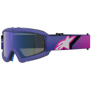 Alpinestars Vision Vision Youth Corp bērnu motokrosa brilles violeti rozā krāsā ar spoguļstikla zilu lēcu