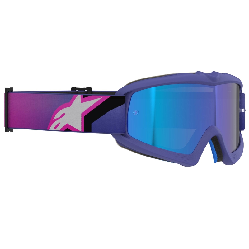 Alpinestars Vision Vision Youth Corp bērnu motokrosa brilles violeti rozā krāsā ar spoguļstikla zilu lēcu