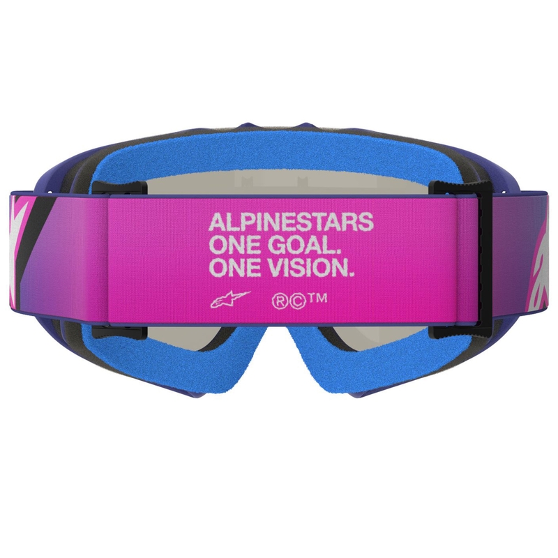 Alpinestars Vision Vision Youth Corp bērnu motokrosa brilles violeti rozā krāsā ar spoguļstikla zilu lēcu
