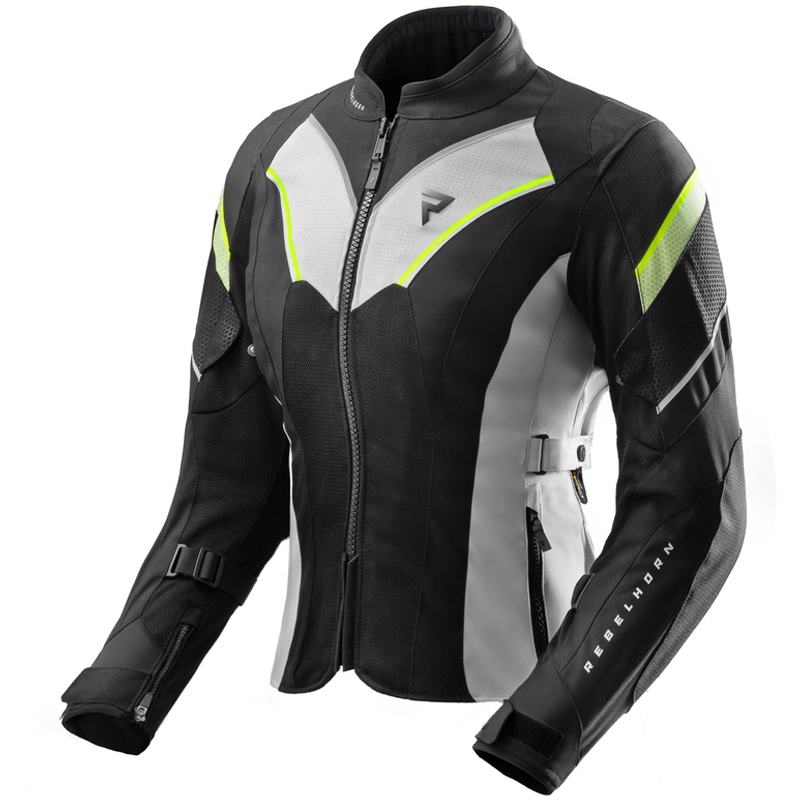 Sieviešu Rebelhorn Hiflow V Black-Gray-Fluo Yellow Motocikla jaka