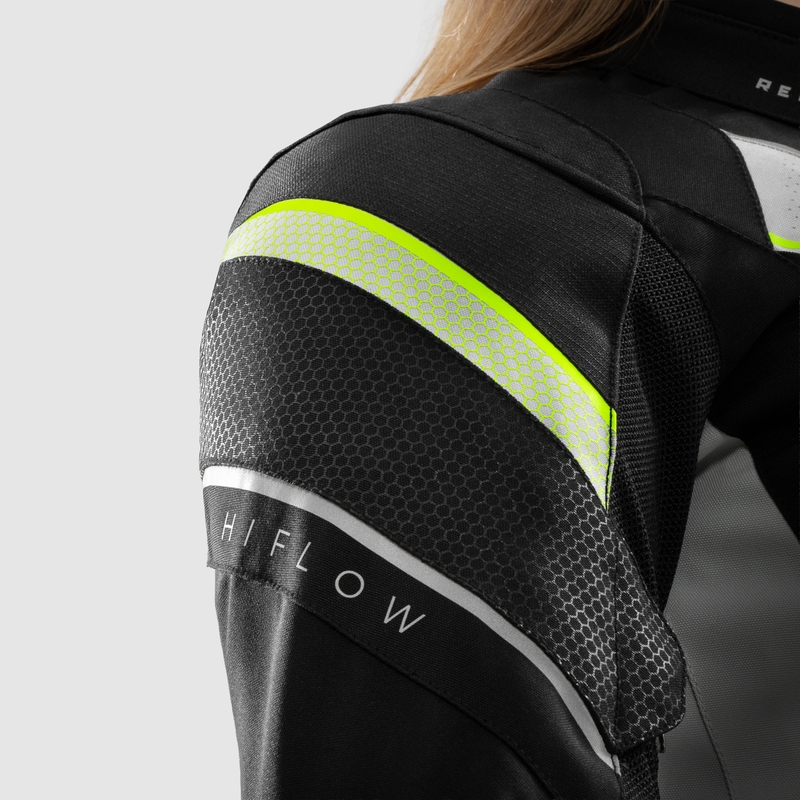 Sieviešu Rebelhorn Hiflow V Black-Gray-Fluo Yellow Motocikla jaka