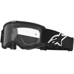 Alpinestars Vision OTG motokrosa brilles melnā un baltā krāsā ar caurspīdīgu lēcu