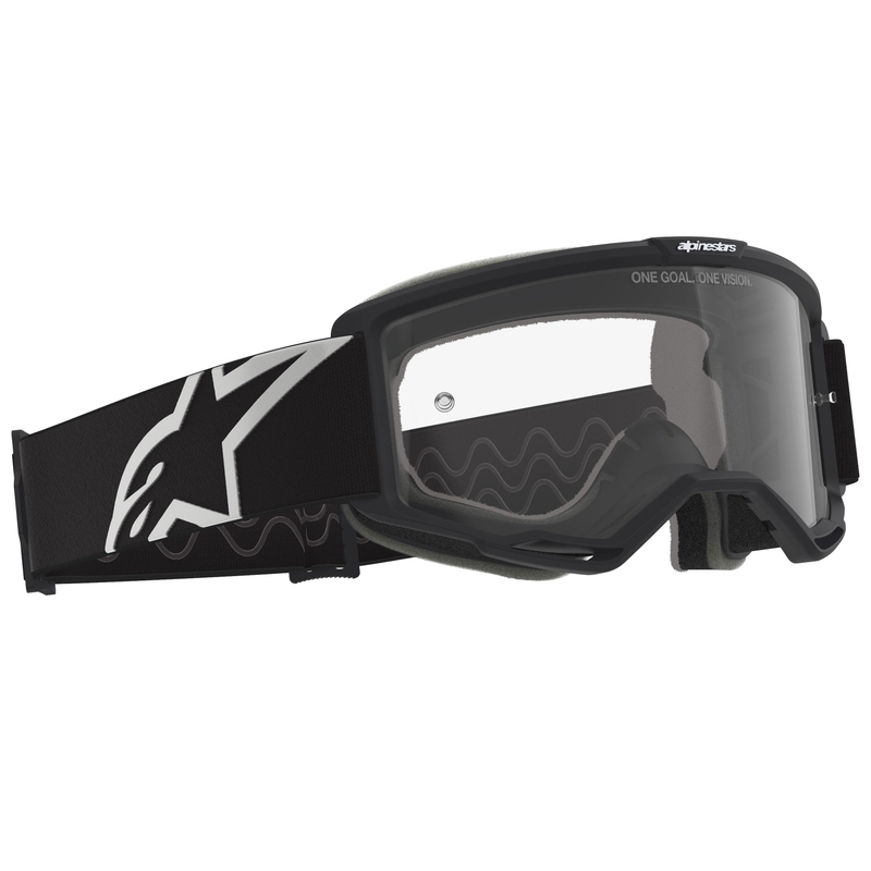 Alpinestars Vision OTG motokrosa brilles melnā un baltā krāsā ar caurspīdīgu lēcu