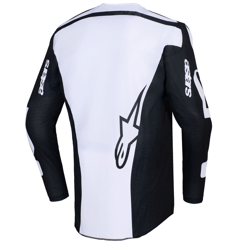 Alpinestars Racer Air Riway motokrosa krekliņš melns un balts