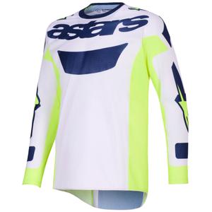 Alpinestars Racer Air Riway motokrosa krekliņš gaiši pelēks-fluo dzeltens-zils