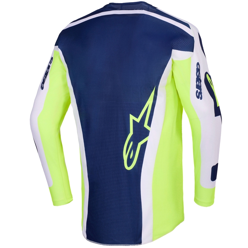 Alpinestars Racer Air Riway motokrosa krekliņš gaiši pelēks-fluo dzeltens-zils