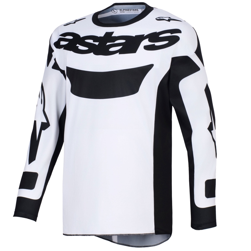 Alpinestars Racer Riway motokrosa krekliņš balts un melns