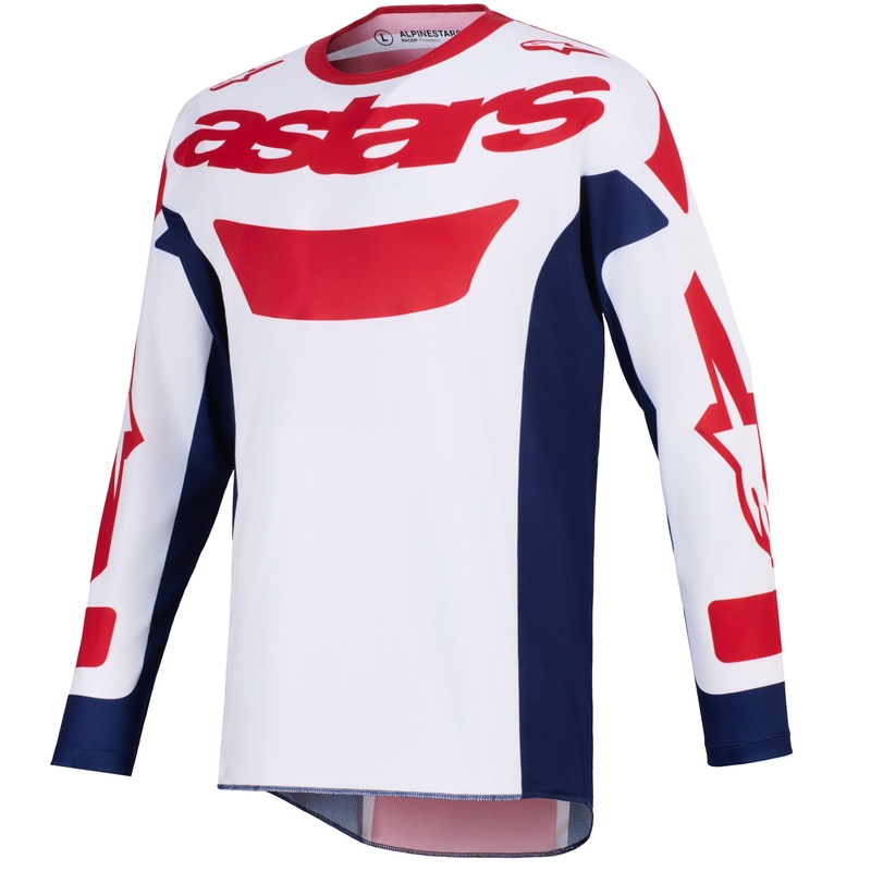 Alpinestars Racer Riway motokrosa krekliņš balts-zils-sarkans
