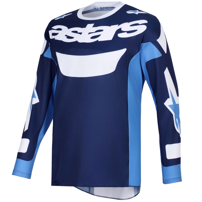 Alpinestars Racer Riway motokrosa krekliņš zils-skaidri zils-balts