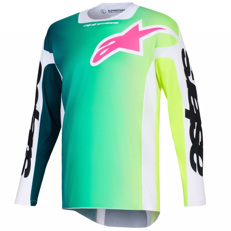 Alpinestars Racer Portl motokrosa krekliņš zaļš-balts-melns