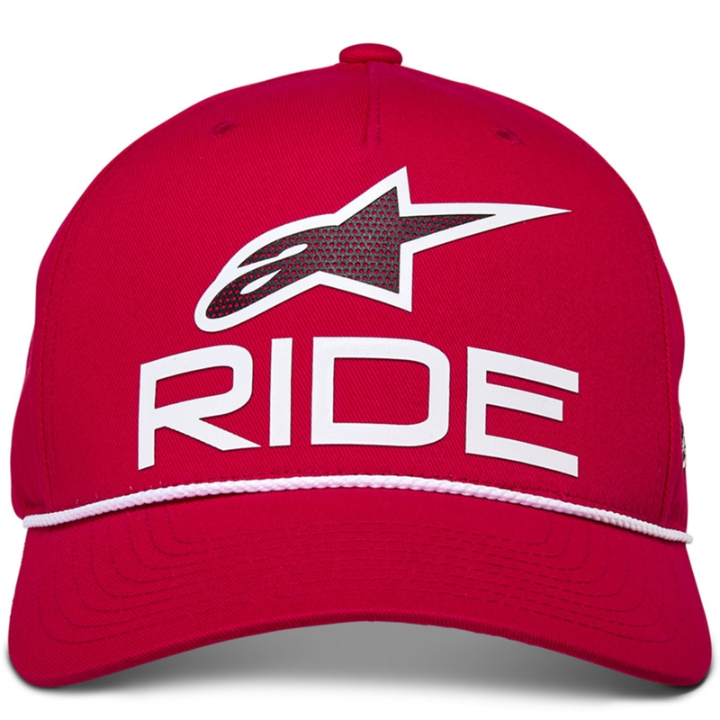 Alpinestars Ride Comp Snapback cepure sarkanā, baltā un melnā krāsā