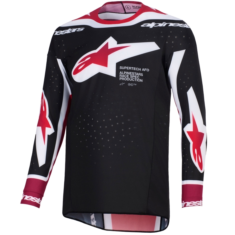 Alpinestars Supertech Pro AFD Vista motokrosa krekliņš melns-sarkans-balts