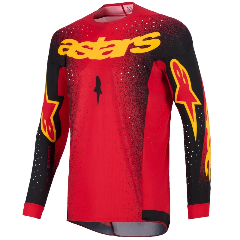 Alpinestars Supertech Scenz motokrosa krekliņš sarkans, melns un dzeltens