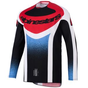 Alpinestars Techstar Knif motokrosa krekliņš melns-balts-zils-sarkans