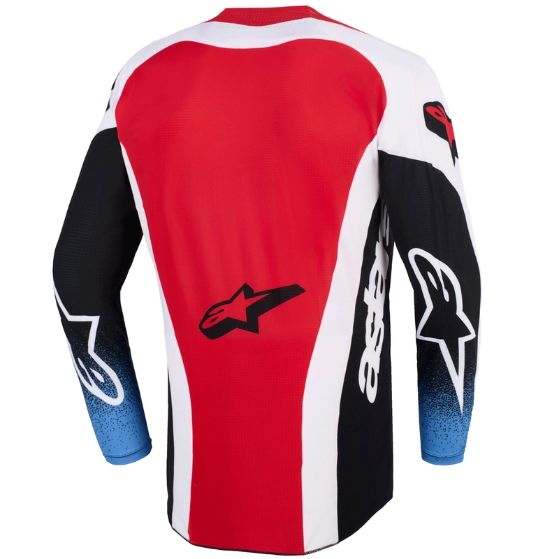 Alpinestars Techstar Knif motokrosa krekliņš melns-balts-zils-sarkans