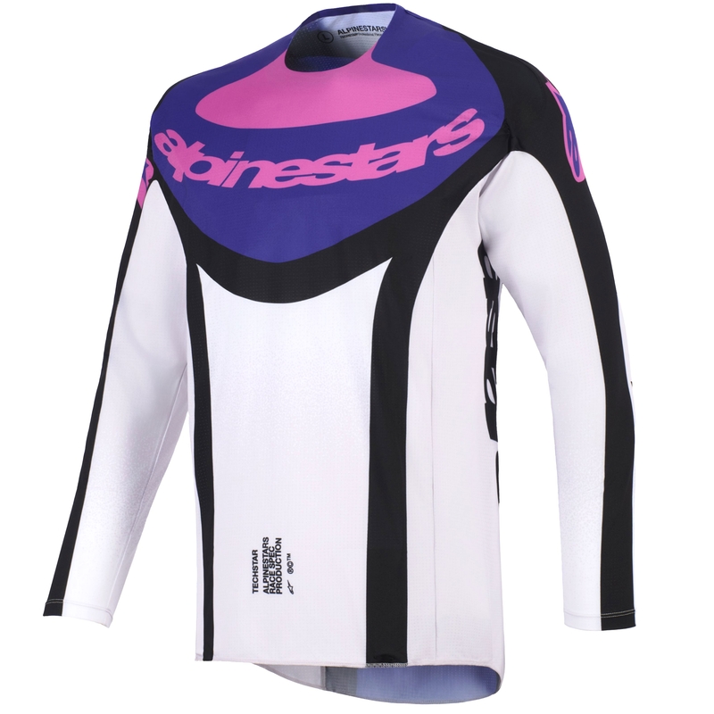 Alpinestars Techstar Knif motokrosa krekliņš melns-skaidri pelēks-violets