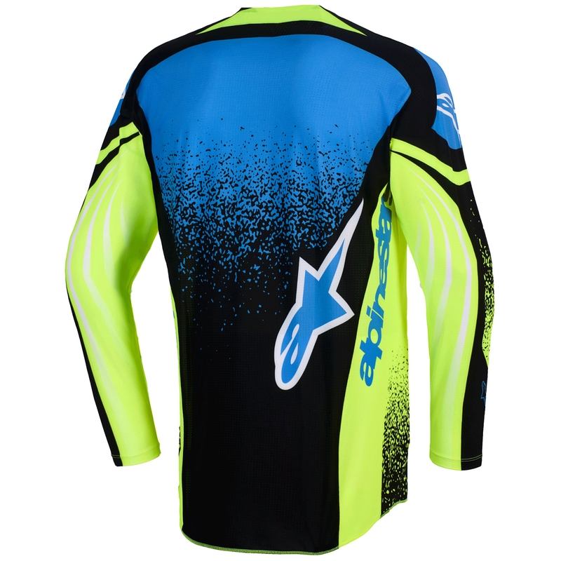 Alpinestars Techstar Nomur motokrosa krekliņš tumši zils-fluo dzeltens-zils