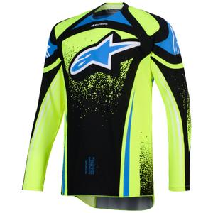 Alpinestars Techstar Nomur motokrosa krekliņš tumši zils-fluo dzeltens-zils