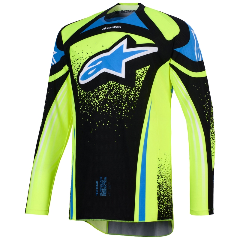Alpinestars Techstar Nomur motokrosa krekliņš tumši zils-fluo dzeltens-zils