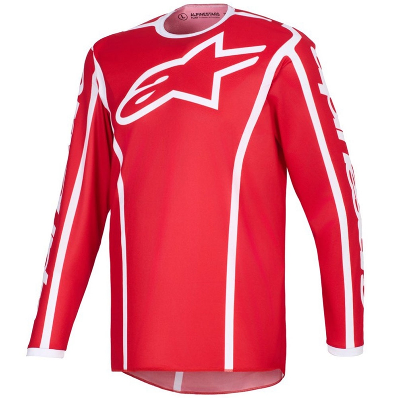 Alpinestars Fluid Apex motokrosa krekliņš sarkans un balts