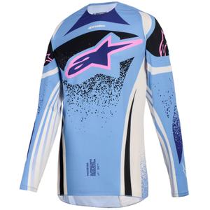 Alpinestars Stella Techstar Nomur Light Blue-White Offwite-Black-Pink sieviešu motokrosa krekls