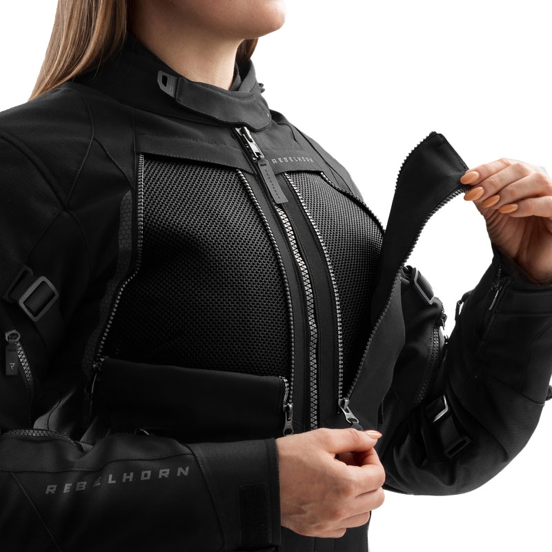 Rebelhorn Hardy 3.0 Sieviešu motocikla jaka Black