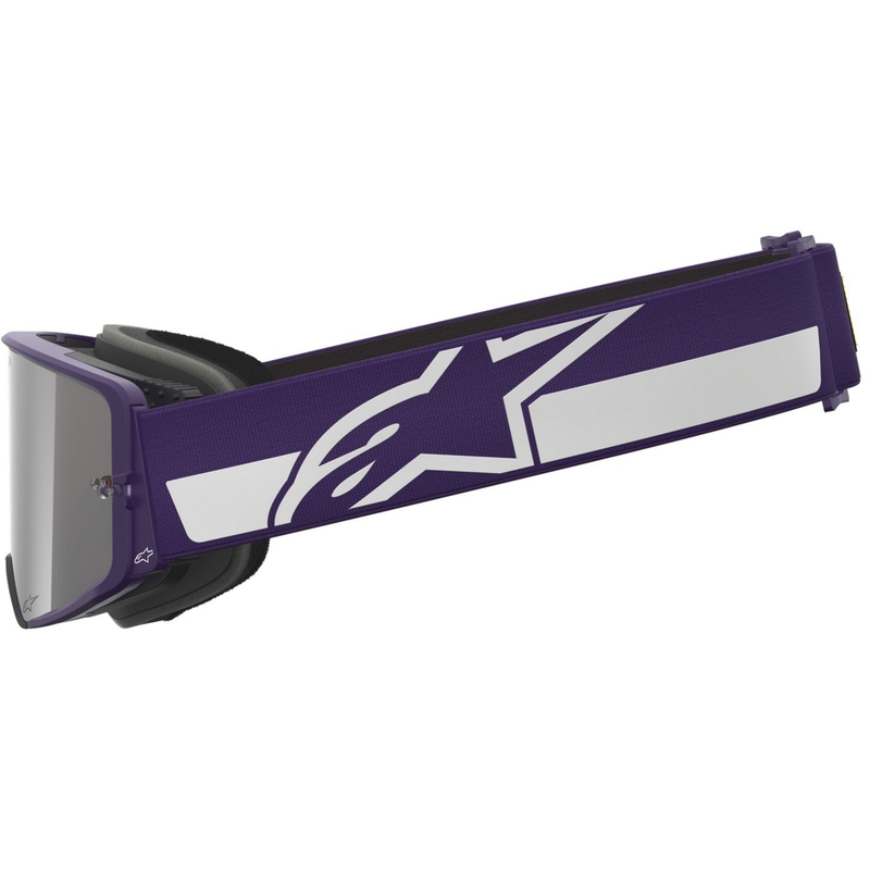 Alpinestars Supertech Vision Hunta96 XXV motokrosa brilles violeti baltas ar spoguļstikla sudraba pleksi stiklu