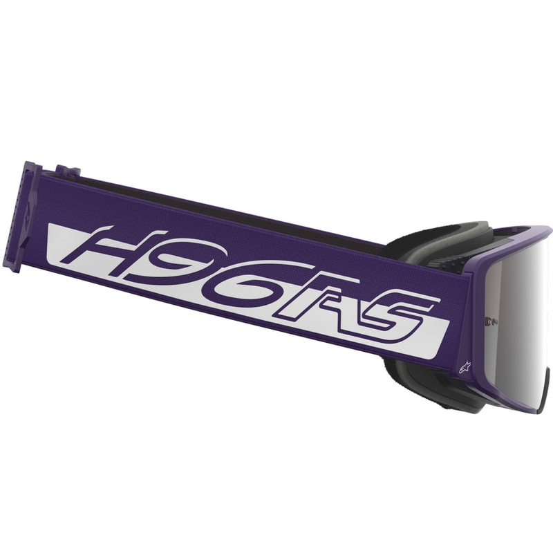 Alpinestars Supertech Vision Hunta96 XXV motokrosa brilles violeti baltas ar spoguļstikla sudraba pleksi stiklu