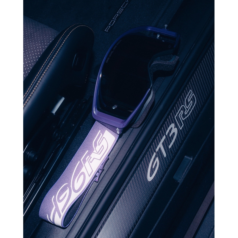 Alpinestars Supertech Vision Hunta96 XXV motokrosa brilles violeti baltas ar spoguļstikla sudraba pleksi stiklu