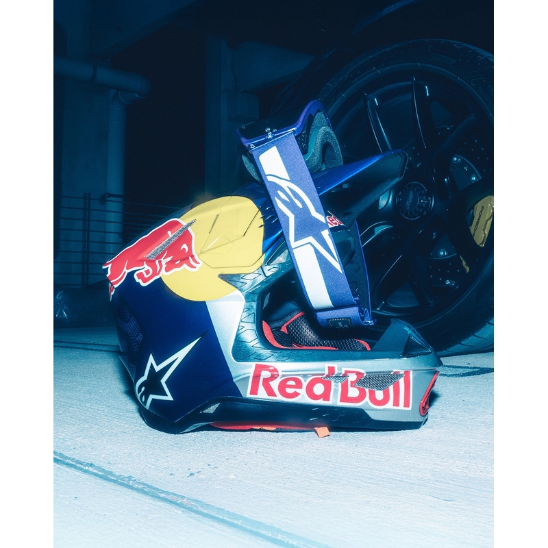 Alpinestars Supertech Vision Hunta96 XXV motokrosa brilles violeti baltas ar spoguļstikla sudraba pleksi stiklu