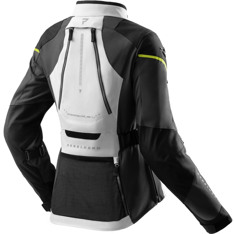 Sieviešu Rebelhorn Hardy 3.0 Black-Gray-Fluo Yellow motocikla jaka