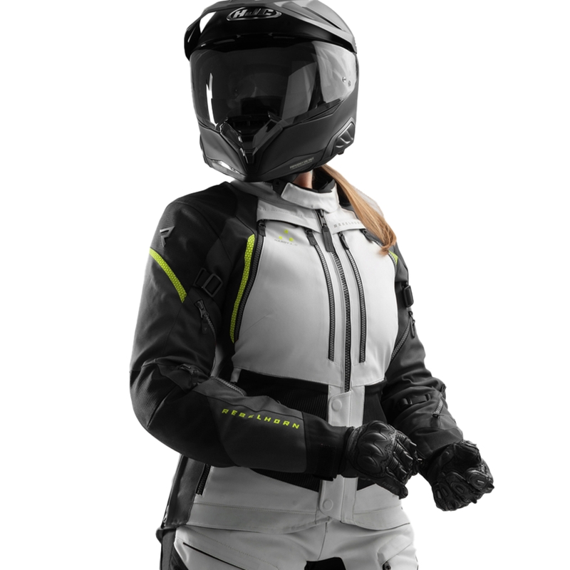 Sieviešu Rebelhorn Hardy 3.0 Black-Gray-Fluo Yellow motocikla jaka