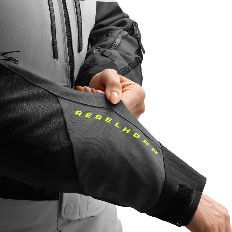 Sieviešu Rebelhorn Hardy 3.0 Black-Gray-Fluo Yellow motocikla jaka