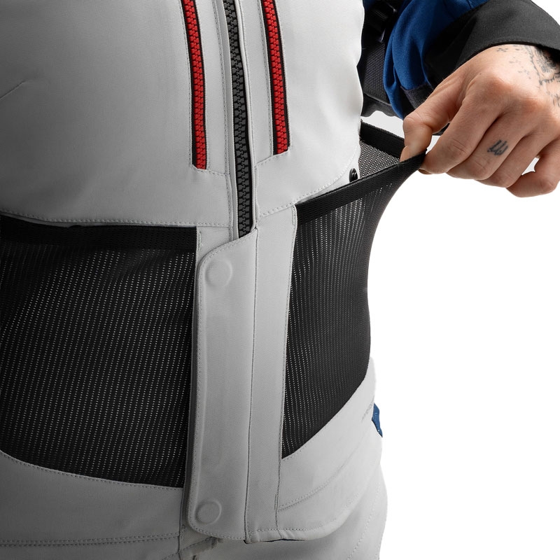 Sieviešu motocikla jaka Rebelhorn Hardy 3.0 Blue-Grey-Red Motocikla jaka sievietēm
